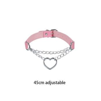 pink Collar Leder Choker Kawaii Style Eboy Egirl 3