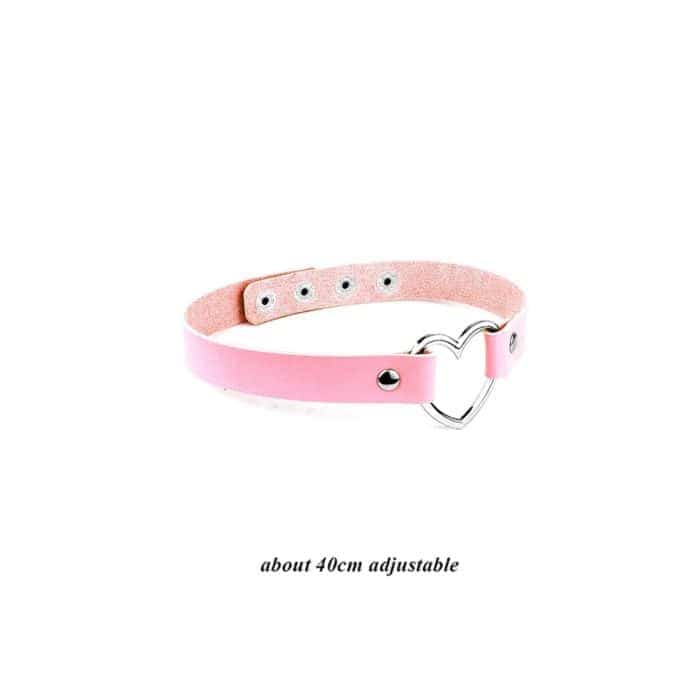 pink Collar Leder Choker Kawaii Style Eboy Egirl 2