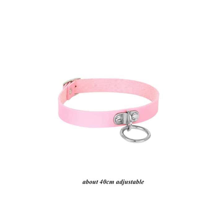 pink Collar Leder Choker Kawaii Style Eboy Egirl 5