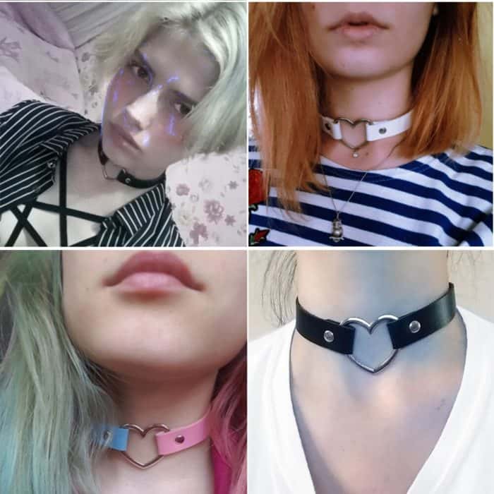 Kpop choker Egirl Style Leder Collar 4
