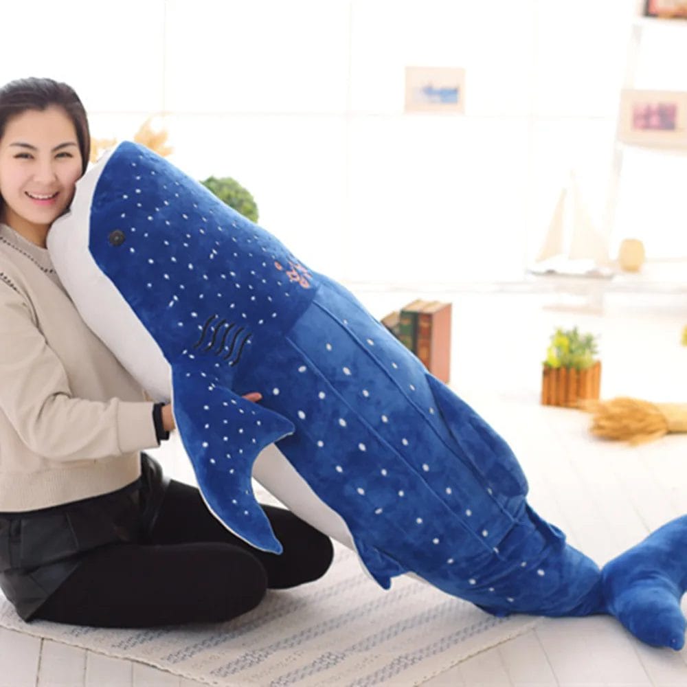 50cm Large Size Soft Shark Plush Toy Big Creative Blue Whale Stuffed Soft Shark Sea Fish Plush Pillow Lovely Children Baby Doll 1