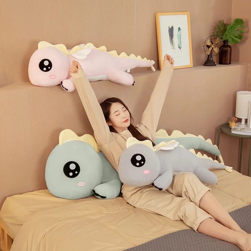 90-130cm Giant Cute Dinosaur with Wings Plush Cushion Sofa Toys Soft Animal Pillow Stuffed Doll Kids Girls Birthday Gift 1