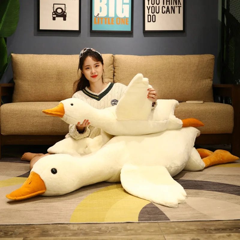 190cm Cute Animal Stuffed Swan Goose Duck Plush Toys Boyfriends Sleeping Pillow  Soft Dolls Floor Mat Kids Girls Birthday Gift 1