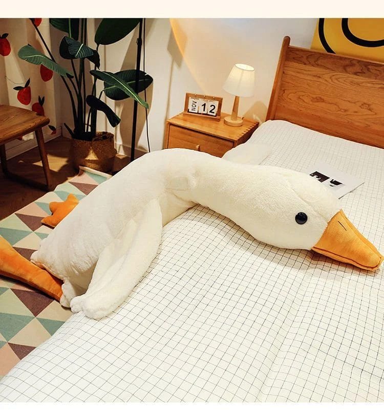 Giant Long Plush White Goose Toy Stuffed Lifelike Big Wings Duck Hug Massage Throw Pillow Boyfriend Cushion For Girl 1