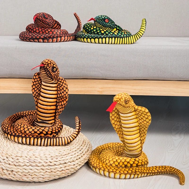 110CM Stuffed Boa Cobra Doll Simulated Colorful Snakes Plush Toy Forest Animal Sofa Chair Decorate Props Girls Boys Present 1