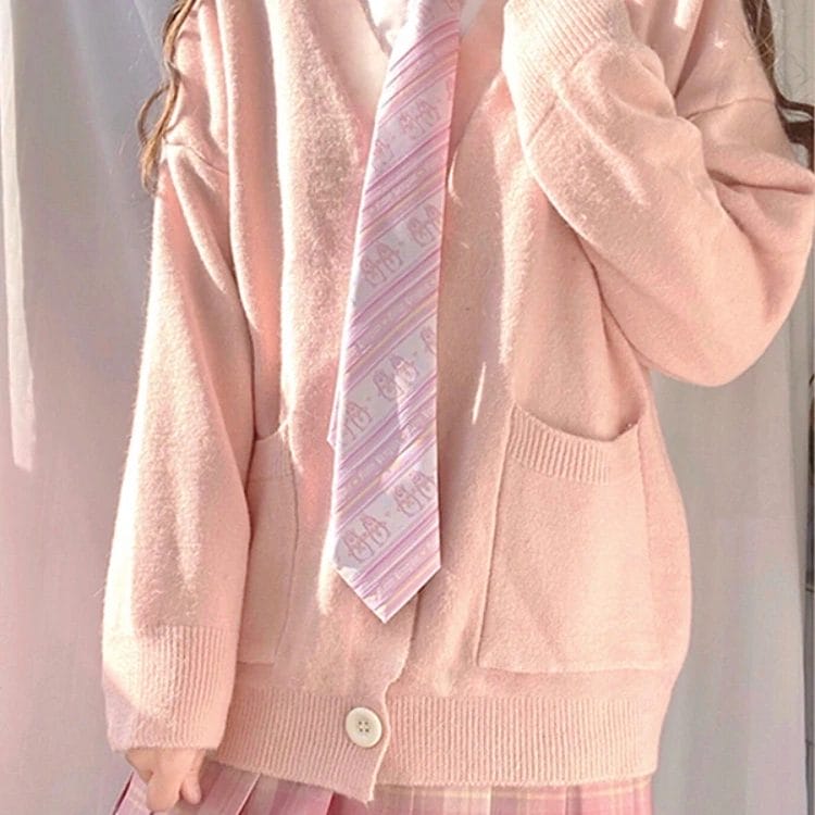 Sweet JK Cardigan Girls Casual Loose Knitted Sweater Coat Japanese Student School Uniform Tops Women Fashion Harajuku Knitwear 1