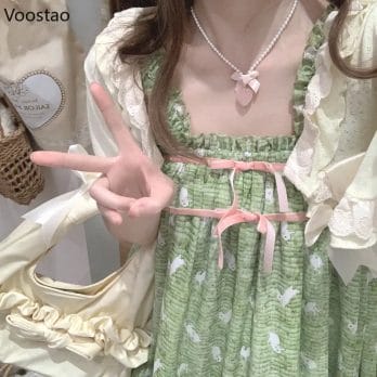 Japanese Kawaii Lolita Cardigan Crop Tops Girls Cute Bow Soft Ruffles Hollow Out Outerwear Women Sweet Chic Knitted Short Coats 6