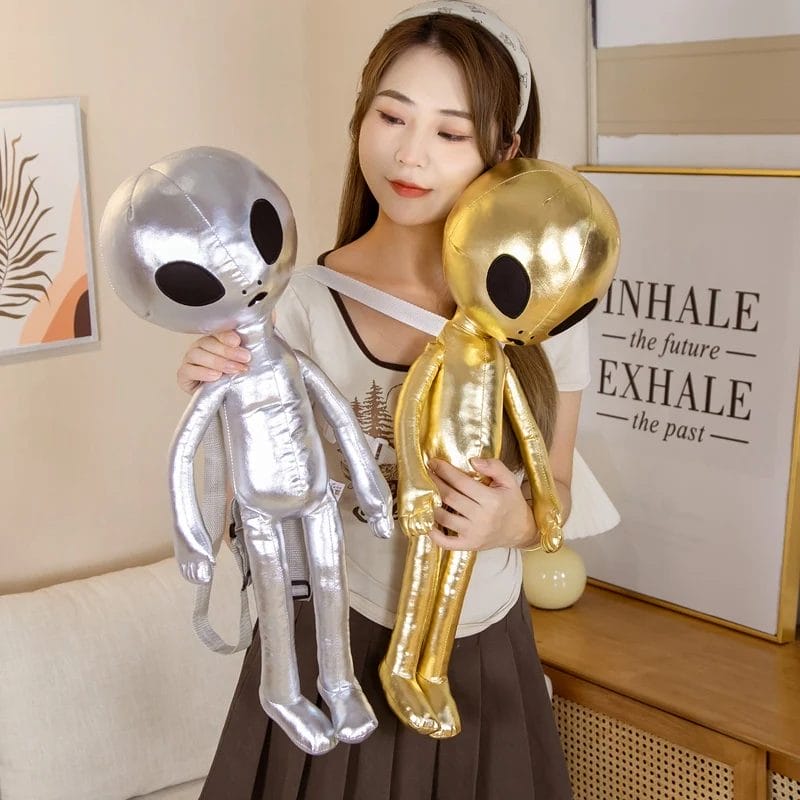 60cm Fashion Alien Backpack PU ET Extraterrestrial Soft Stuffed Plush Doll Plush Animal Toy Creative Gift for Children Kids 1