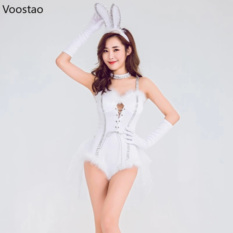 Easter Bunny Costume Sexy Bunny Dress Uniform Set Women Cute Maid Halloween Cosplay Costumes Bar Nightclub Dance Party Dresses 1