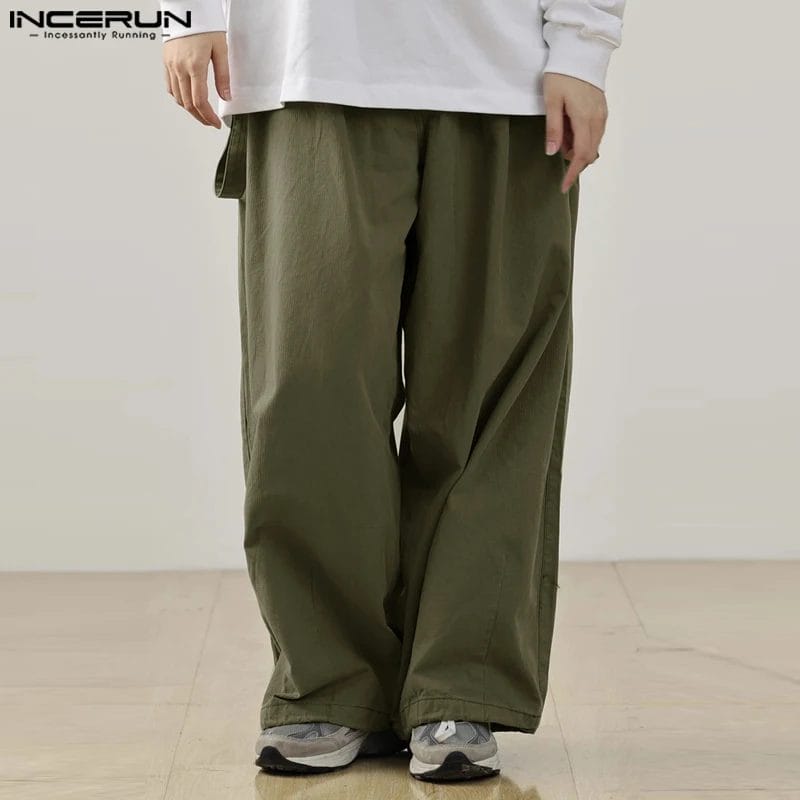 Men Pants Jumpsuits Solid Color Loose Joggers Fashion Casual Straps Rompers Streetwear 2024 Leisure Cargo Overalls S-5XL INCERUN 1
