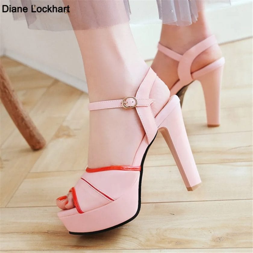 2022 Summer New Women High Heels Platform Sandals Ladies Sexy Fish Mouth Heels Fashion Shoes Buckle Women Sandals Female Shoes 1