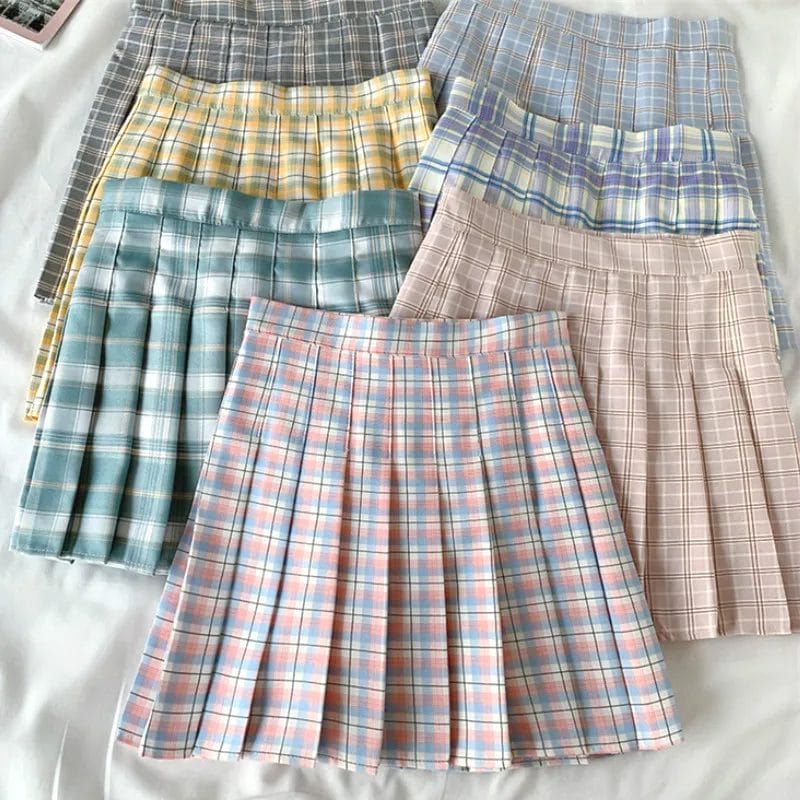 Women Pleated Skirt Harajuku Preppy Style Plaid Skirts Mini Cute Lady Japanese JK School Uniforms Girls Kawaii Skirt Saia Faldas 1