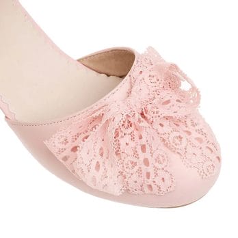 2024 Spring Autumn Women High Heels Mary Jane Pumps Party Wedding White Pink Lace Bow Princess Cosplay Lolita Shoes Size 31-43 6