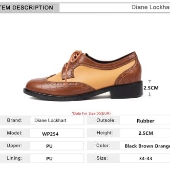 Round Toe Woman Shoes Lace-Up Bullock Carving Loafers Low Heel Chunky Ladies British Style Oxfords Flats Zapatos Mujer Brown 5