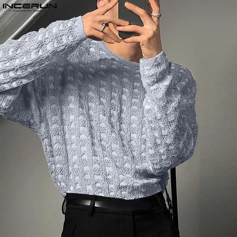 Men T Shirts Printing O-neck Long Sleeve Korean Style Casual Men Clothing Streetwear 2023 Loose Fashion Tee Tops S-5XL INCERUN 1